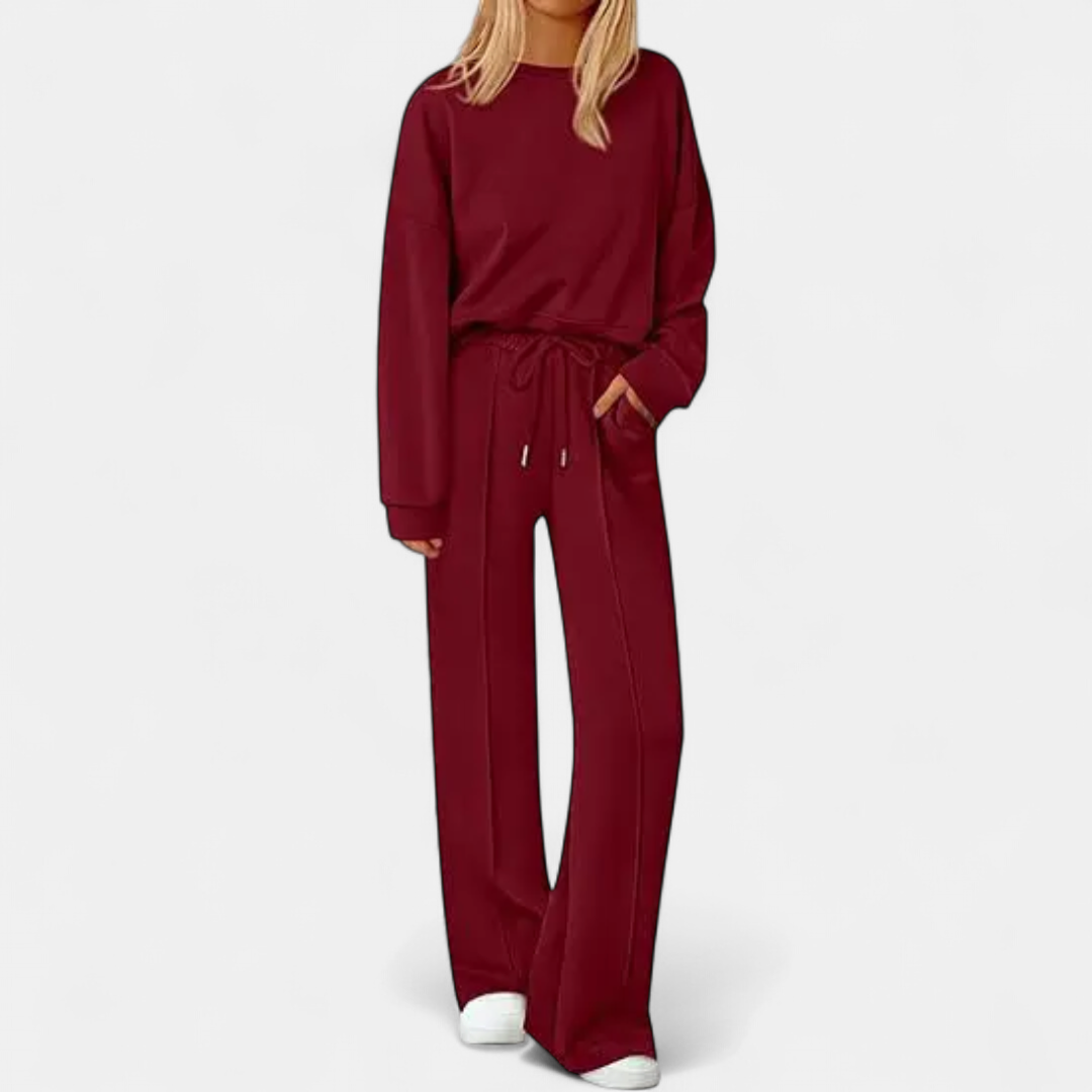 REMY | Cozy Knit Wide-Leg Sweatsuit Set