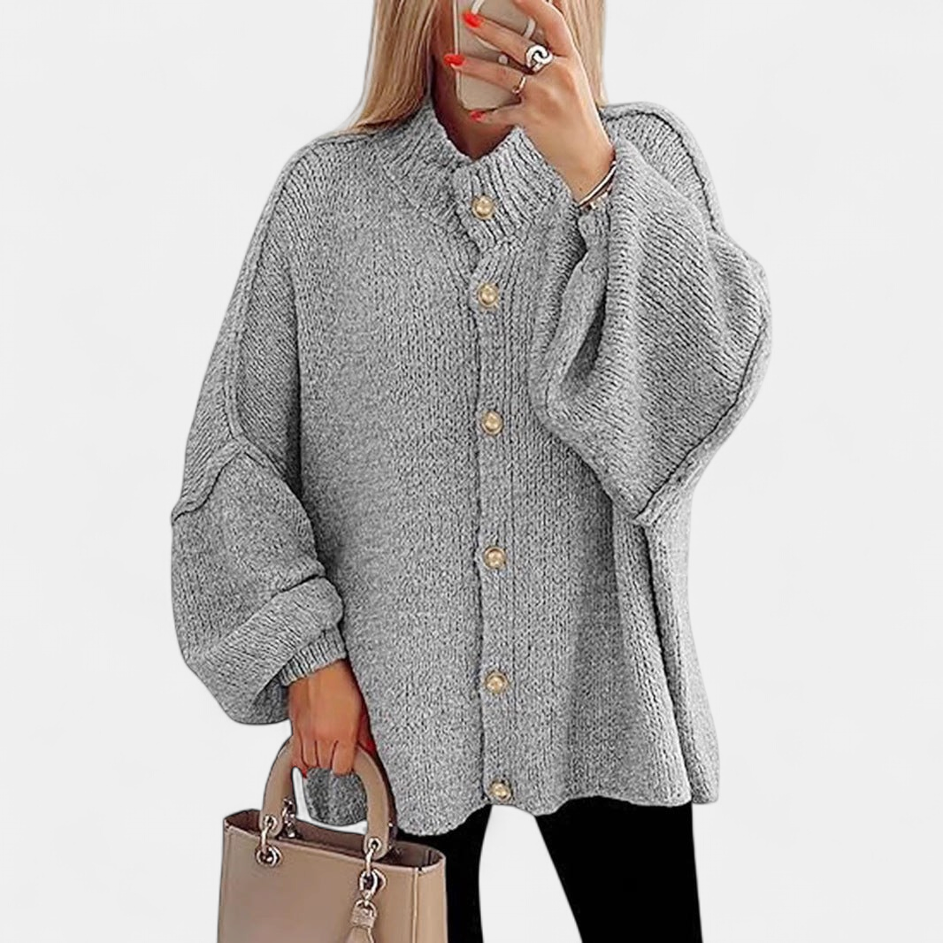 OLIVIA | Women Chunky Knit Button Down Cardigan Jacket