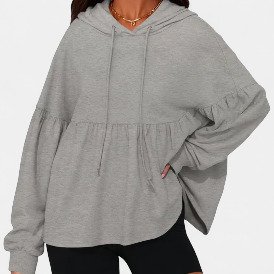 WREN | Cozy Ruffle Hood Oversized Hoodie
