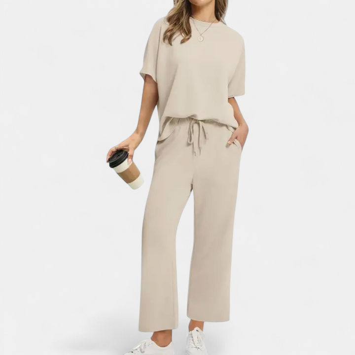 TALIA | Breezy Wide Leg Lounge Two Piece Set