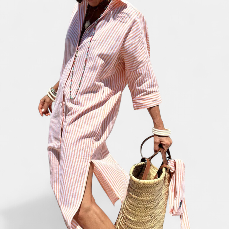 TRIXIE | Elegant Striped Shirt Dress