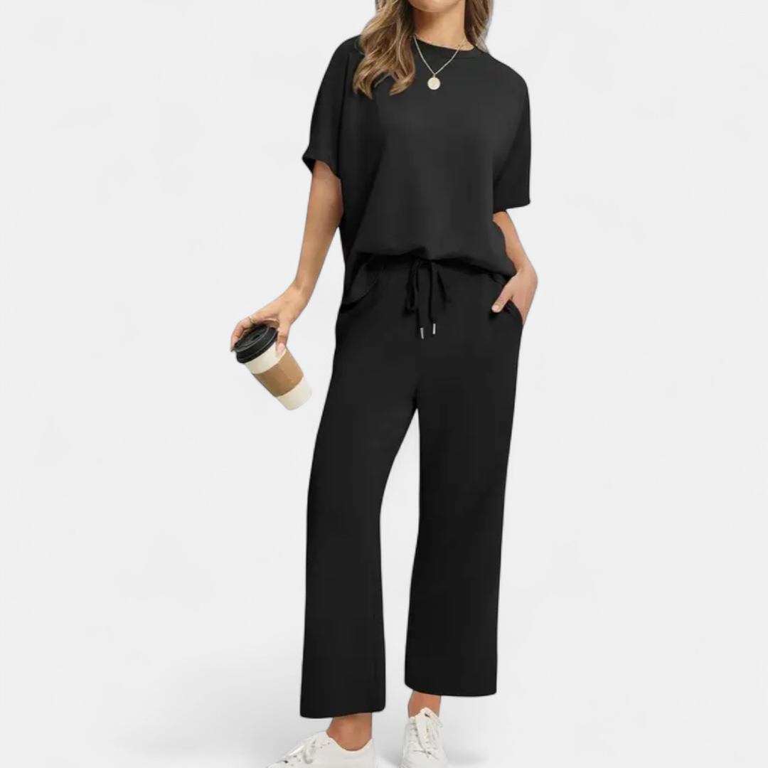 TALIA | Breezy Wide Leg Lounge Two Piece Set
