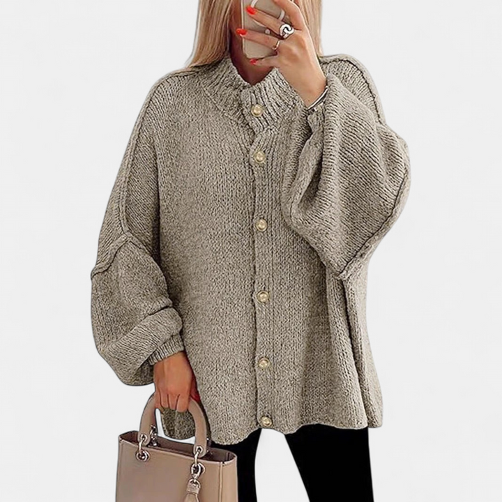 OLIVIA | Women Chunky Knit Button Down Cardigan Jacket