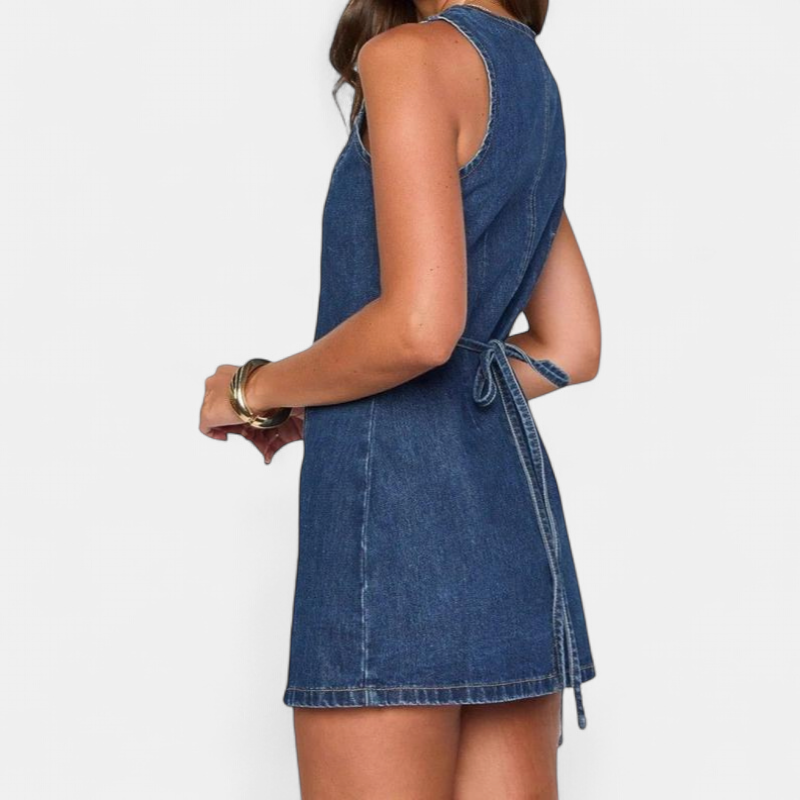 EUNICE | Refined Sleeveless Button Placket Dress