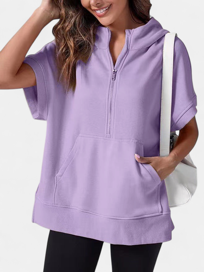 HISPER | Relaxed Oversized Half-Zip Summer Hoodie