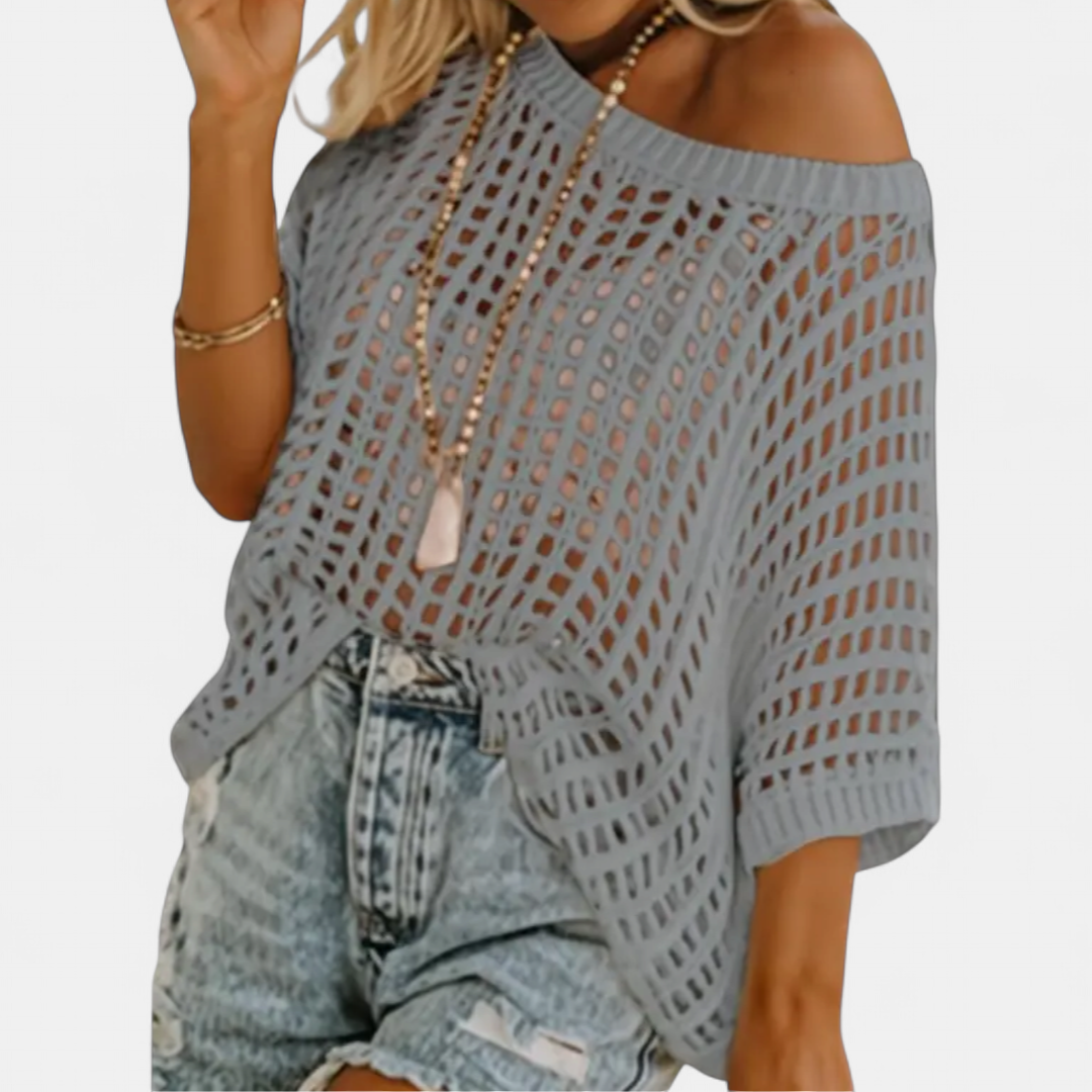 CALLA | Breezy Crochet Hollow Knit Top