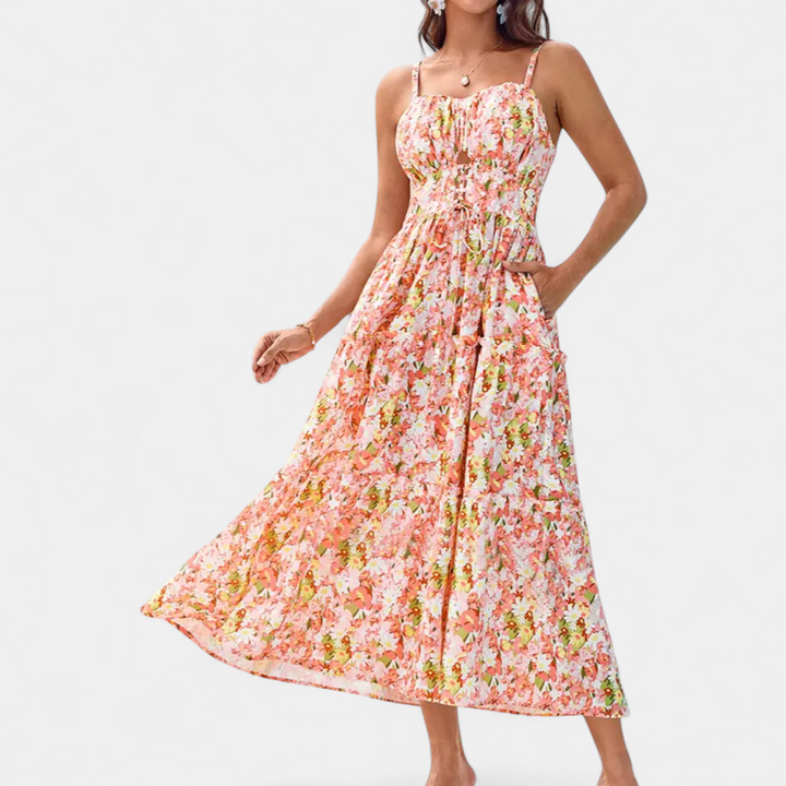 WISTERIA | Boho Hollowed Waist Maxi Dress