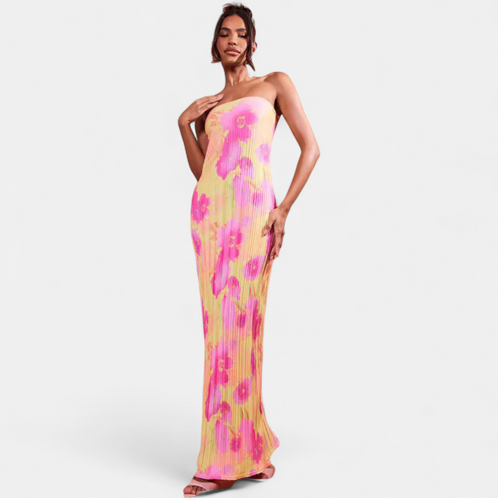 SARA | Casual Floral Backless Tie-Back Bodycon Dress