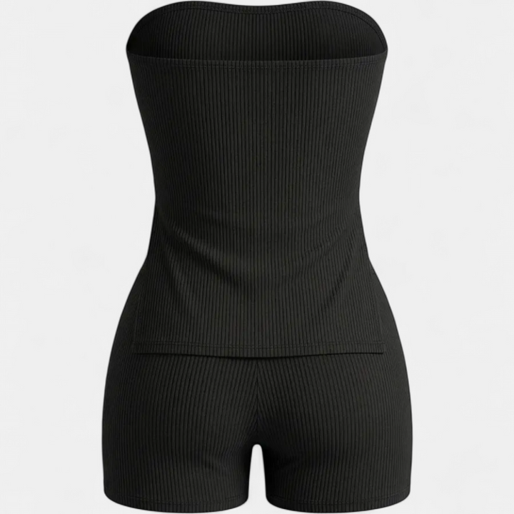 BETTINA | Slim Ribbed Tube Top & Shorts Set