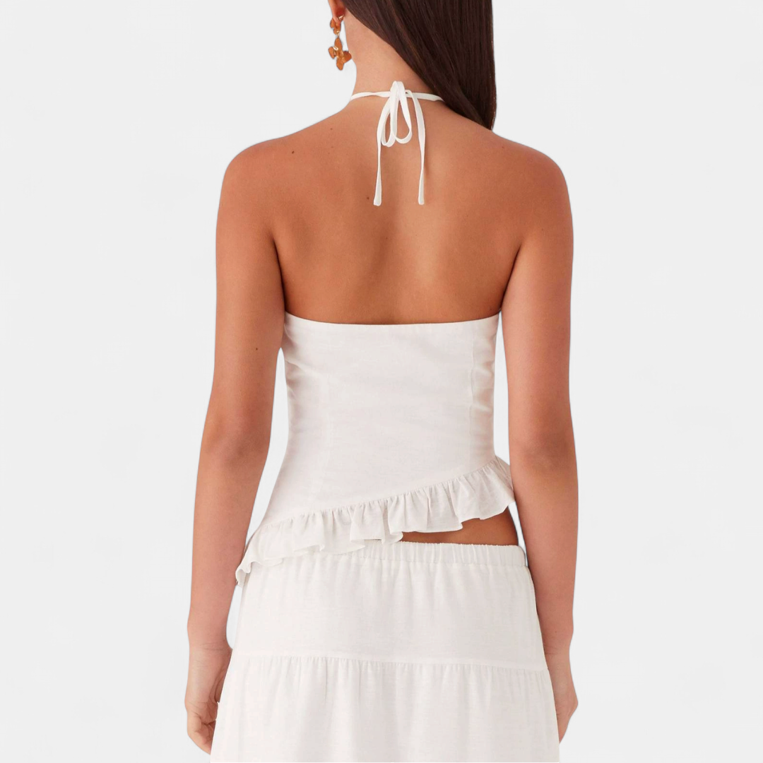 TIVONA | Ruffle Halter Flowy Skirt Set