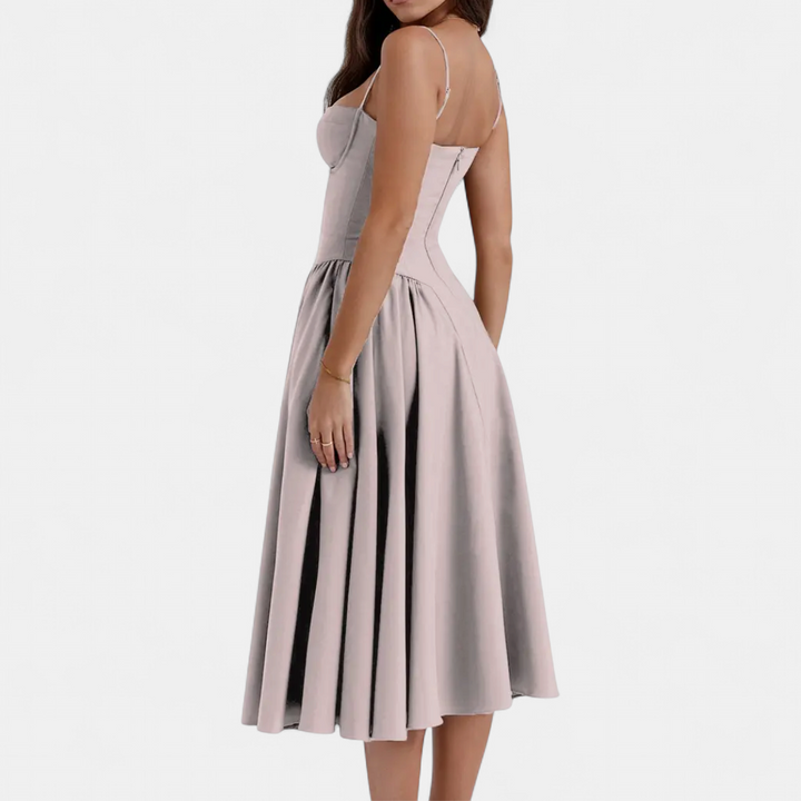 ELEANOR | Elegant Backless Cami Midi Dress
