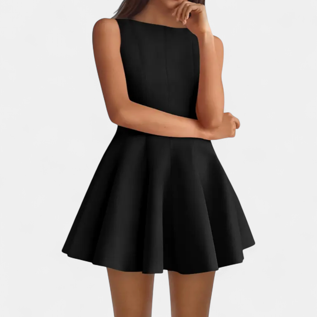 IMOGEN | Elegant Sleeveless Boat Neck Dress