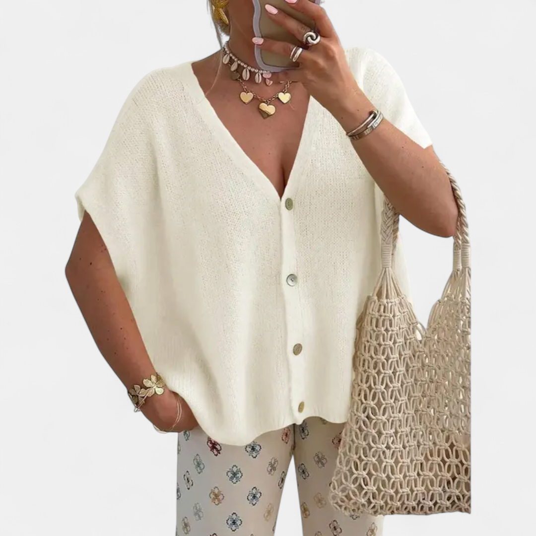 SAOIRSE | Relaxed V-Neck Knit Cardigan