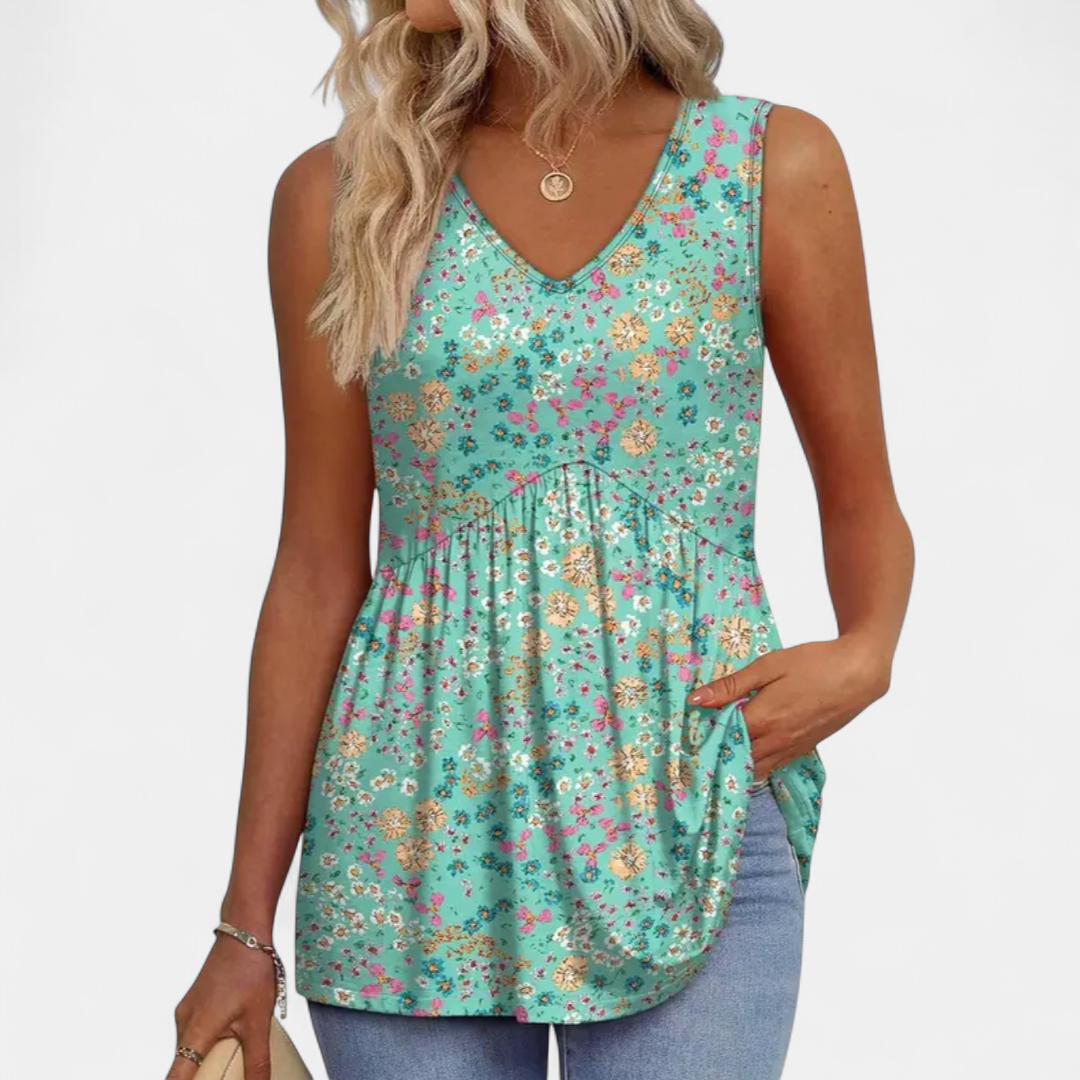 LUELLE | Printed Flowy Sleeveless Tank Top