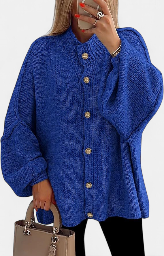 OLIVIA | Women Chunky Knit Button Down Cardigan Jacket