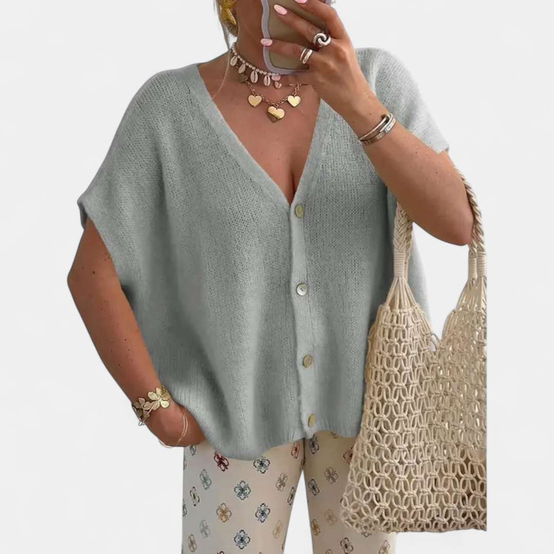 SAOIRSE | Relaxed V-Neck Knit Cardigan
