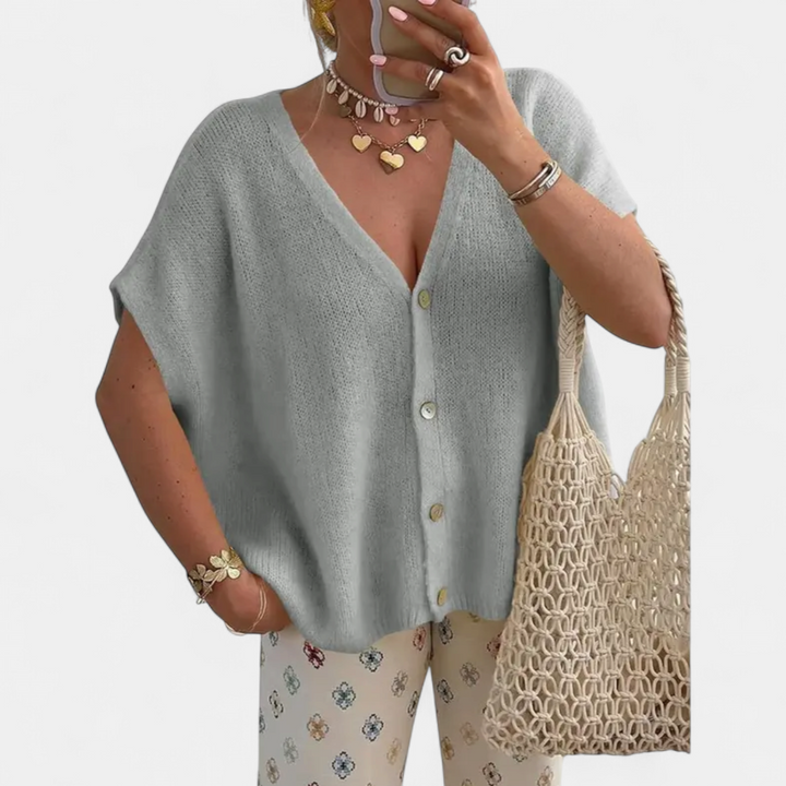 SAOIRSE | Relaxed V-Neck Knit Cardigan