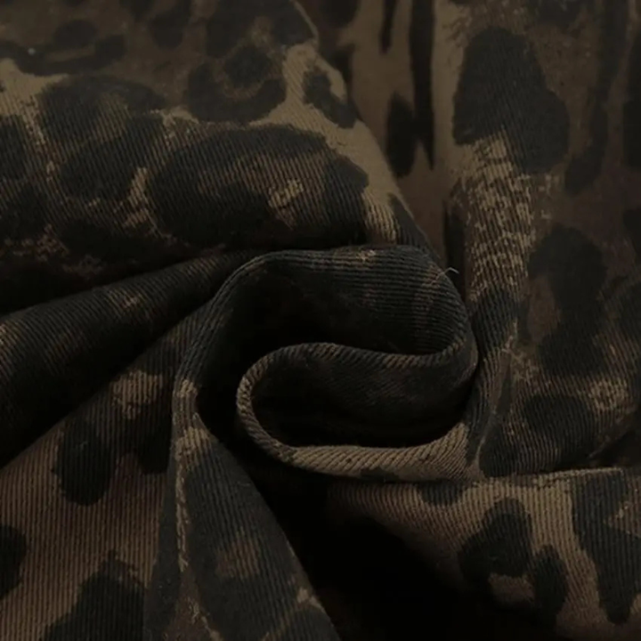 Women's Button Front Oversized Animal Print Shacket