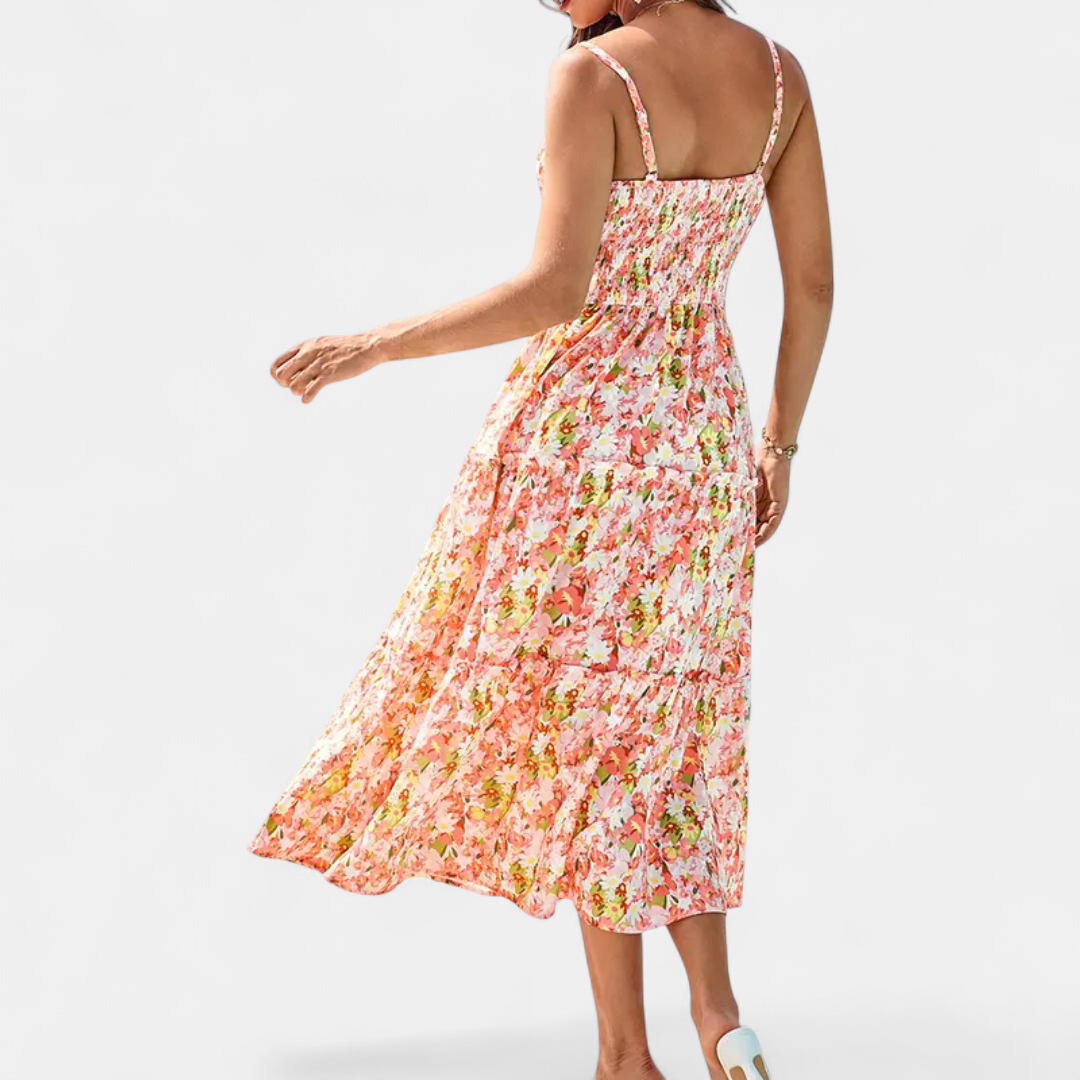 WISTERIA | Boho Hollowed Waist Maxi Dress
