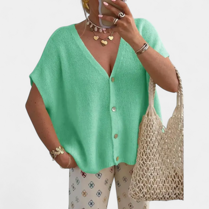 SAOIRSE | Relaxed V-Neck Knit Cardigan