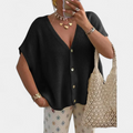 Women's Short Sleeve Knit Cardigan Sweater, V Neck Relaxed Fit