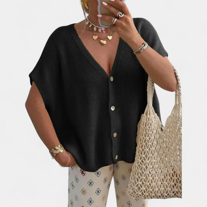 SAOIRSE | Relaxed V-Neck Knit Cardigan