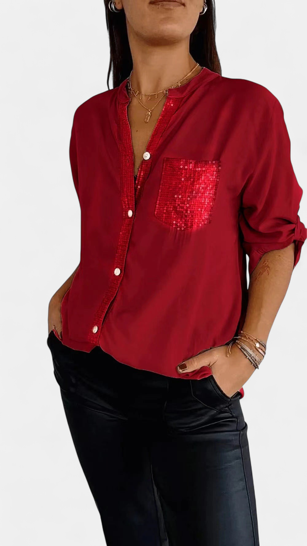 DANICA | Sequin Detailed Blouse