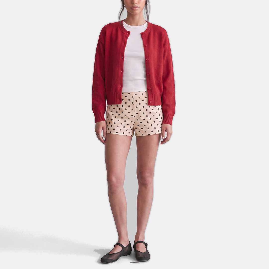 Women's Cropped Cardigan Sweater Button Front Fine Knit
