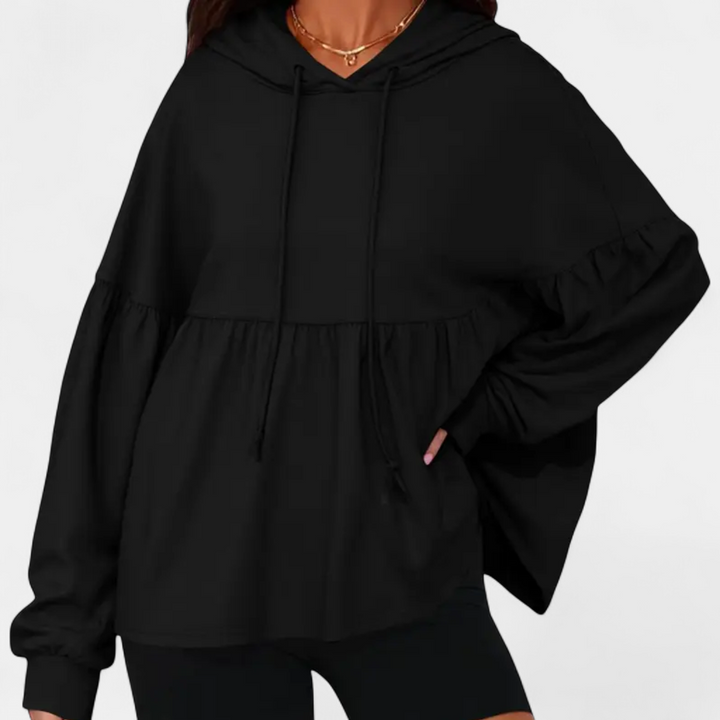 WREN | Cozy Ruffle Hood Oversized Hoodie