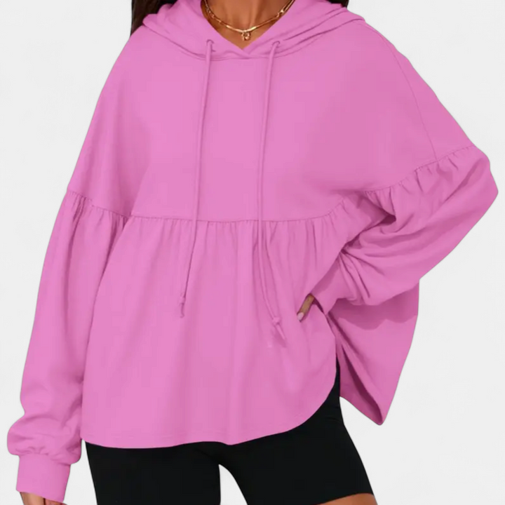 WREN | Cozy Ruffle Hood Oversized Hoodie