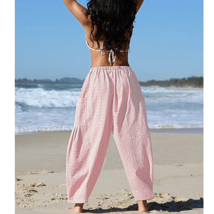 Women's Cargo Patch Pocket Wide Leg Drawstring Pants