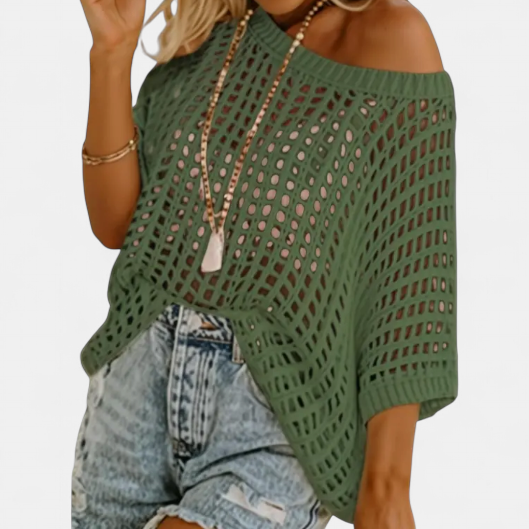 CALLA | Breezy Crochet Hollow Knit Top