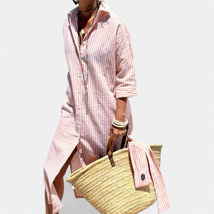 TRIXIE | Elegant Striped Shirt Dress