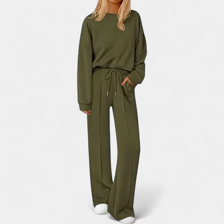 REMY | Cozy Knit Wide-Leg Sweatsuit Set