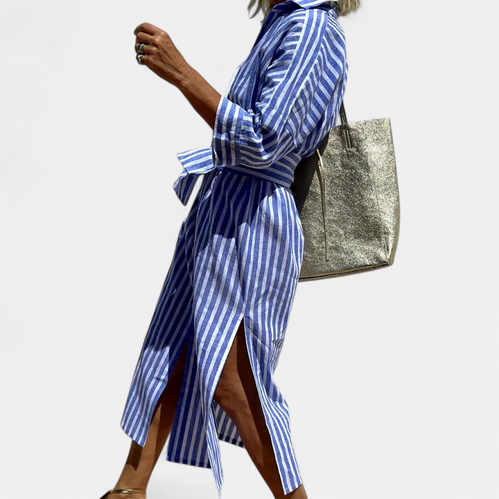 TRIXIE | Elegant Striped Shirt Dress