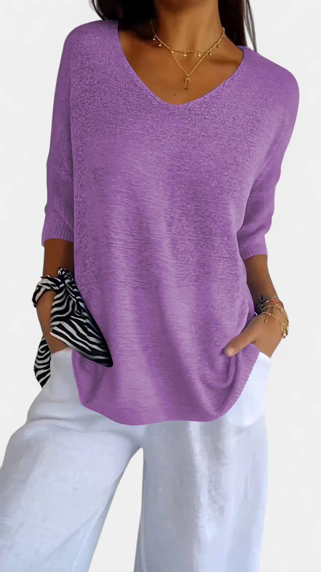 LAUREN | Casual V-Neck Top