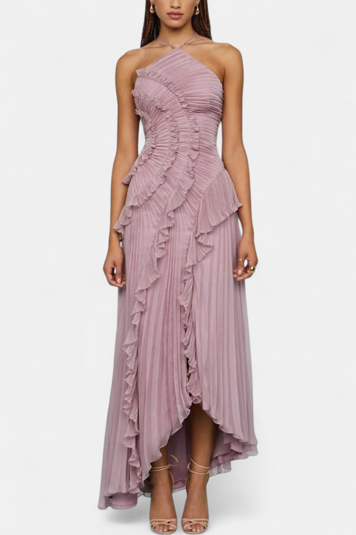 AMY | Sexy Ruffle Halter A-Line Dress