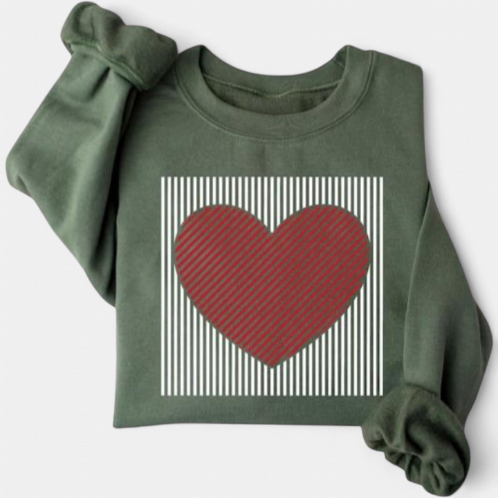 MAGGIE | Cute Retro Heart Valentine's Sweatshirt