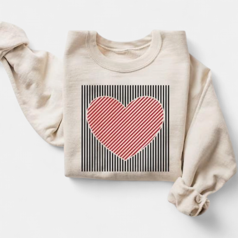 MAGGIE | Cute Retro Heart Valentine's Sweatshirt
