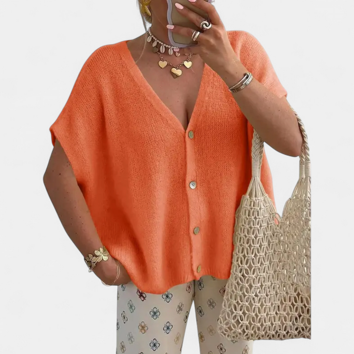 SAOIRSE | Relaxed V-Neck Knit Cardigan