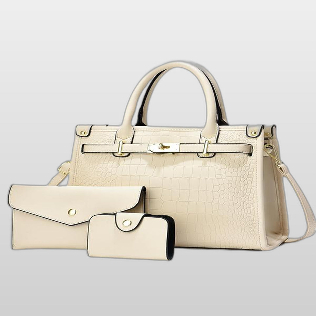 Women's Croc Embossed Crossbody Bag, Adjustable Strap Zip Top