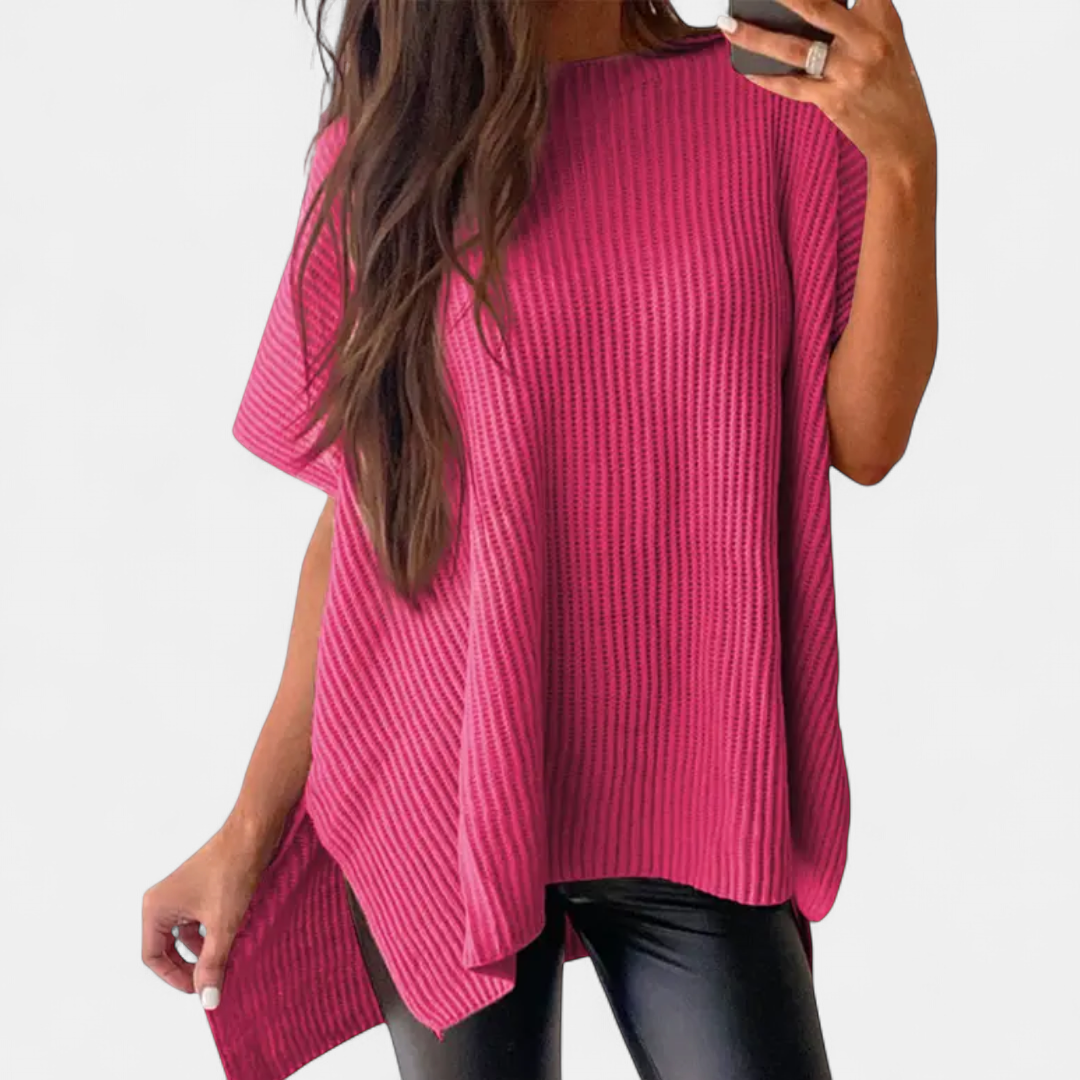 BRITTA | Relaxed Ribbed Knit Pullover Top