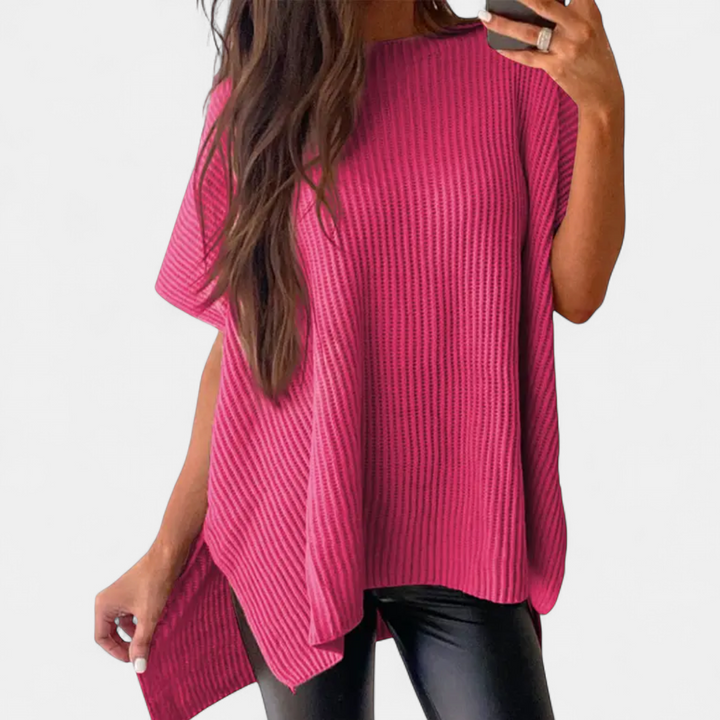 BRITTA | Relaxed Ribbed Knit Pullover Top
