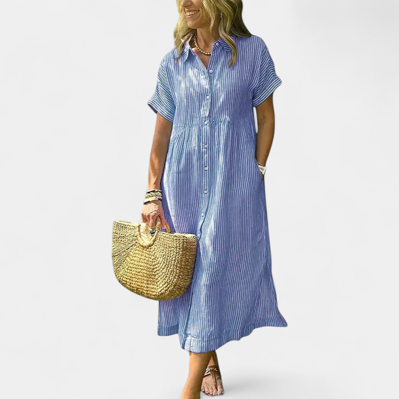ANDREA | Relaxed Striped Summer Midi Dress