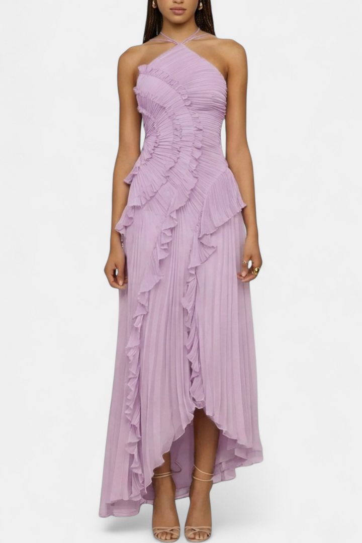 AMY | Sexy Ruffle Halter A-Line Dress