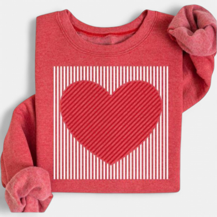 MAGGIE | Cute Retro Heart Valentine's Sweatshirt