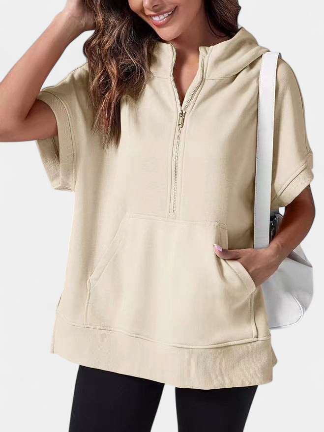 HISPER | Relaxed Oversized Half-Zip Summer Hoodie