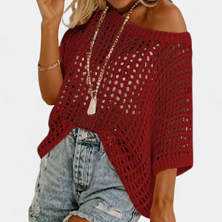 CALLA | Breezy Crochet Hollow Knit Top