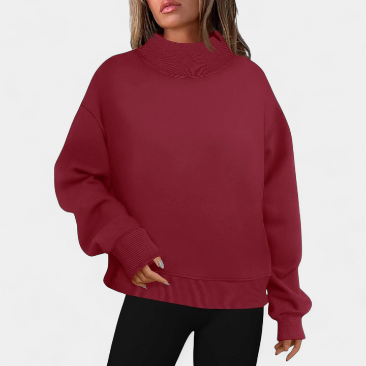 LESLY | Women's Oversized Turtleneck Sweatshirt Long Sleeve Pullover