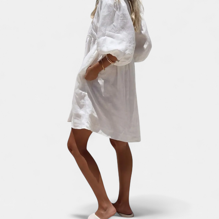 BEAU | Breezy V-Neck Puff Sleeve Dress